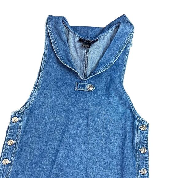 Vintage Y2K Denim Sailor Overall Dress Just Blu Size Small - Picture 3 of 7